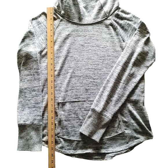 Athleta Hoodie Womens Medium Gray Pullover Sweatshirt Funnel Hooded Sweater - Picture 11 of 12